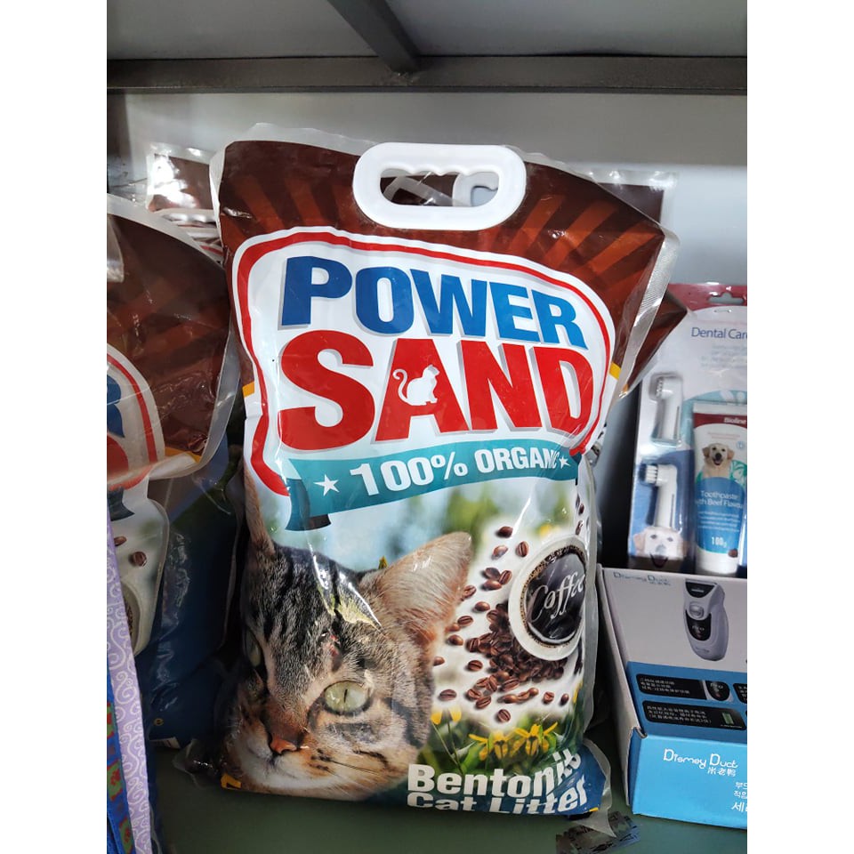 Cát vệ sinh cho mèo bao POWER SAND hương cafe hương táo bao 5l 15l