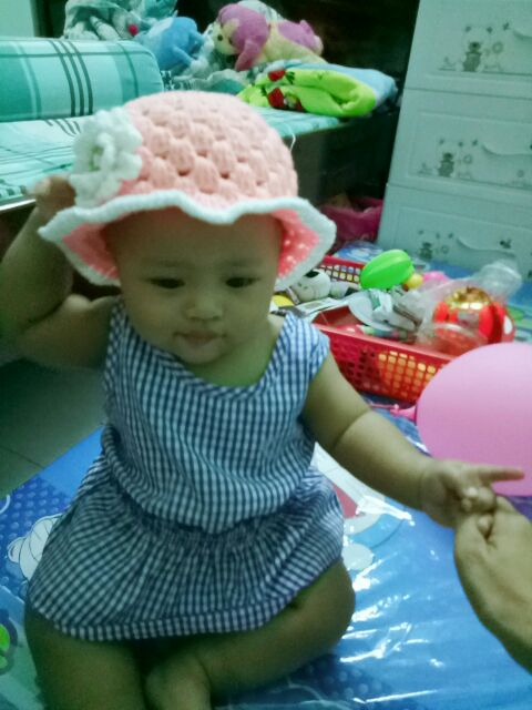 SET NÓN VÀ GIÀY CHO BÉ GÁI  MÀU CAM NGỌT