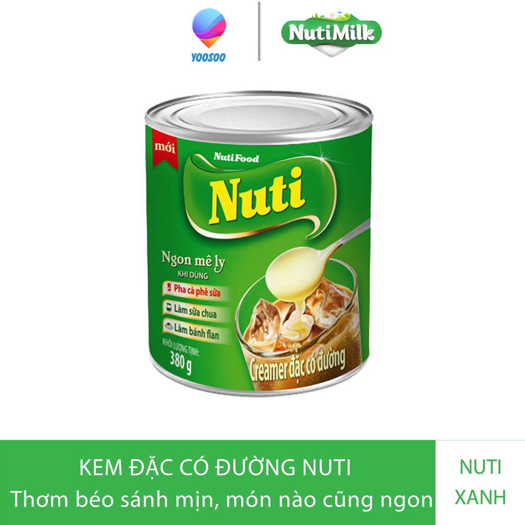 Lon Creamer/ Sữa Đặc Có Đường Nuti Xanh Lá/ Đỏ Lon 380gr - Thương Hiệu NUTIFOOD -YOOSOO MALL