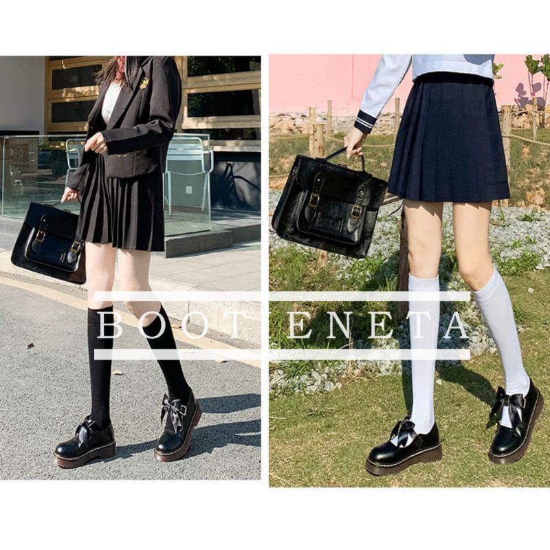 Giày chelsea bốt da mềm nữ cao cổ không dây boot mũi tròn đế 5 phân 2022 tặng vớ giày thể thao sneakers nữ