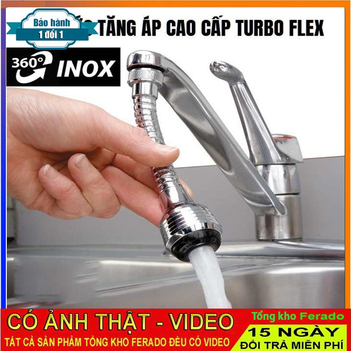 Vòi nước tăng áp Inox xoay 360