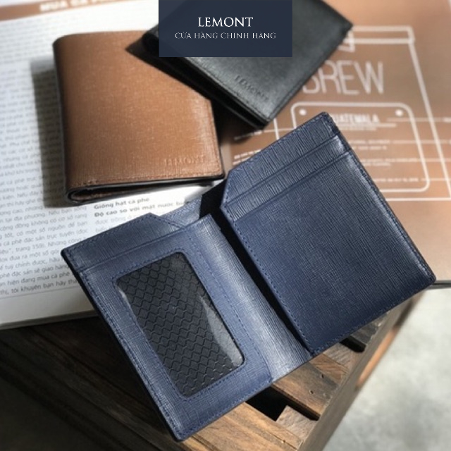 Ví nam da bò thật Richy dáng đứng, đựng tiền thẳng, có ngăn đựng ảnh - Thiết kế chính hãng từ Lemont.