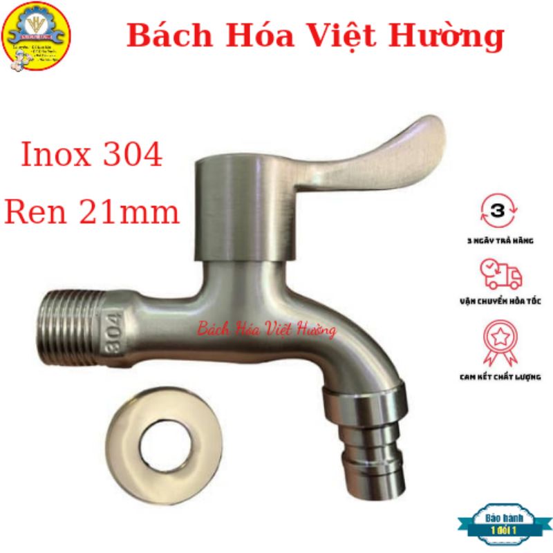 Vòi hồ, vòi nước inox sus 304 cao cấp ren 21mm, ko han gỉ, bền vững theo thời gian, hàng loại 1 giá rẻ