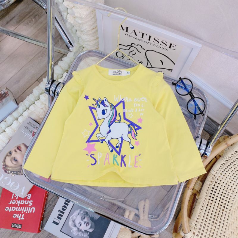 7-19kg Áo thu cổ tròn ngựa pony cho bé gái HÀNG CỰC ĐẸP