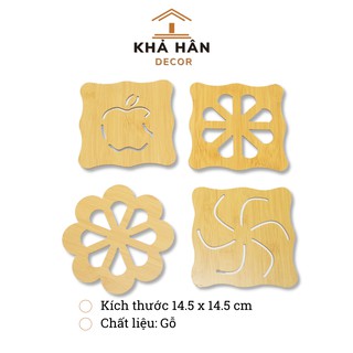 Đế lót nồi bằng gỗ điêu khắc hình