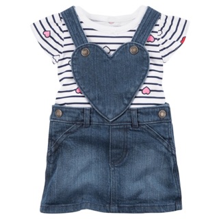 Set yếm denim + áo body Carter’s xuất xịn