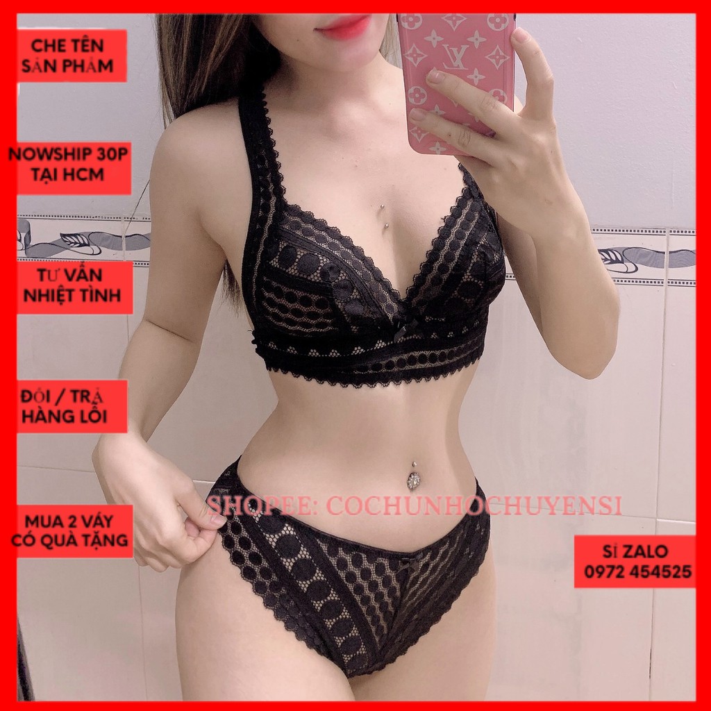BK013 Set áo bra ren tặng kèm chíp - bộ đồ lót sexy - áo ngực ren không gọng quyến rũ - cochunhoquan11