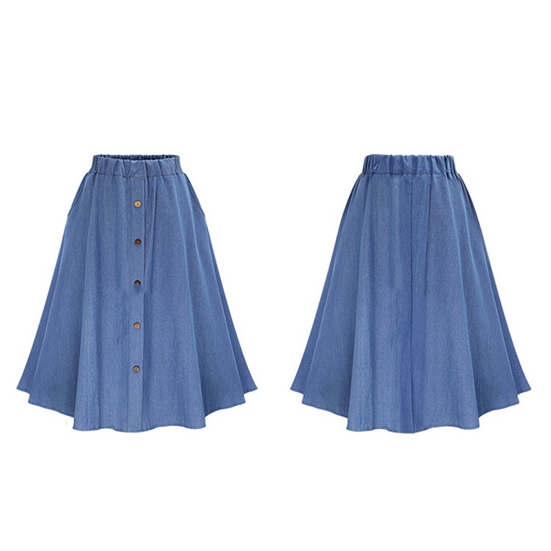 Chân váy jean IELGY lưng thun plus size cao cấp