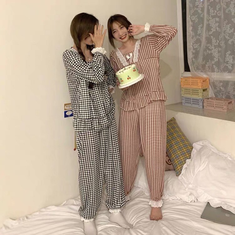 [ORDER] SET đồ ngủ pijama bo chun cách điệu-kèm hình thật