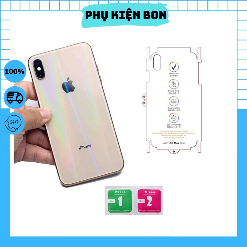 Miếng Dán Cường Lực PPF Mặt Sau Cho Điện Thoại Iphone - Tặng Kèm Bộ Giấy Lau