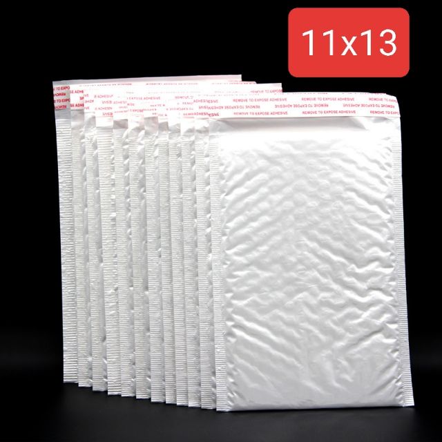 Combo 100 túi bóng khí gói hàng 11x13 cm màu trắng