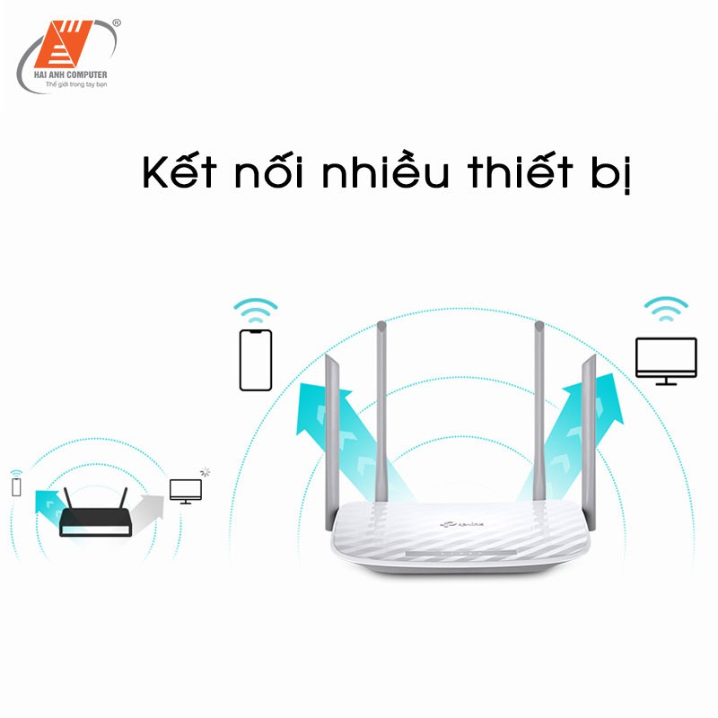 Bộ phát WiFi Wireless TP-Link C50 | 4 ăng ten - Phát trực tuyến 4K - Hàng chính hãng