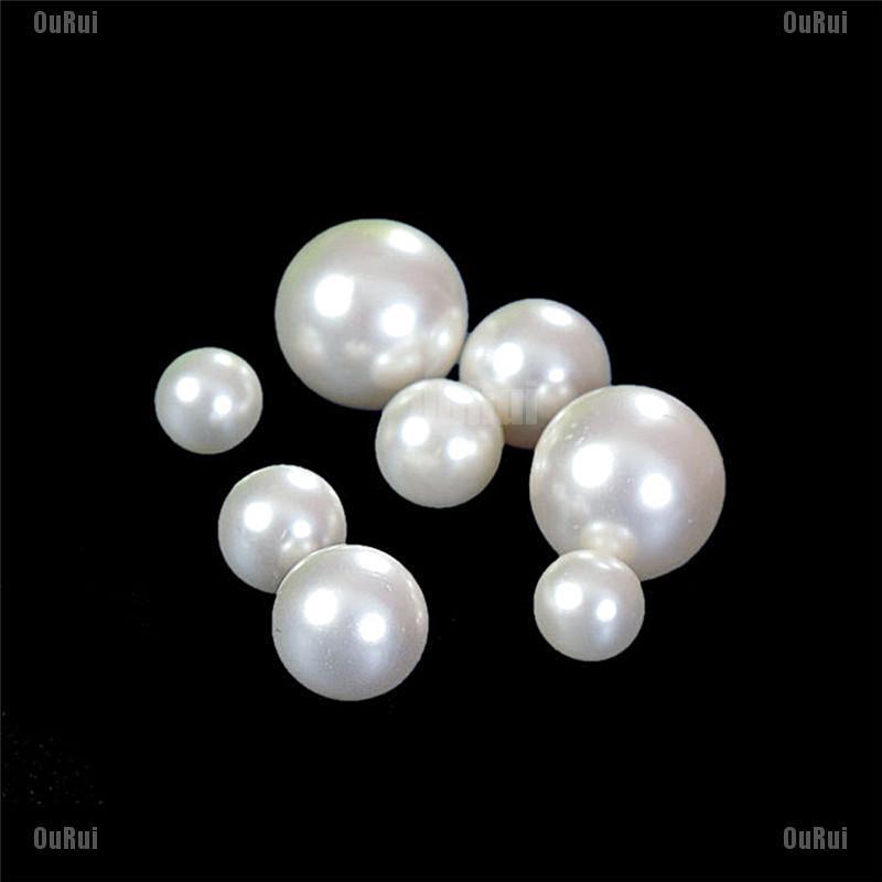 Set 100 Hạt Ngọc Trai Nhân Tạo Không Lỗ Kích Thước 4 / 6 / 8mm Dùng Trang Trí Tiện Lợi