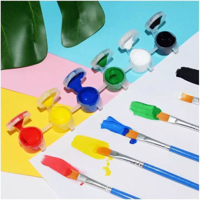 Bộ Màu Acrylic  12 Màu, Kích Thước Nhỏ, Kèm Cọ Và Cọ Vẽ, Sơn, Cọ Vẽ, Vẽ Kính Trong Một Bộ, Sẵn Sàng Để Làm Việc