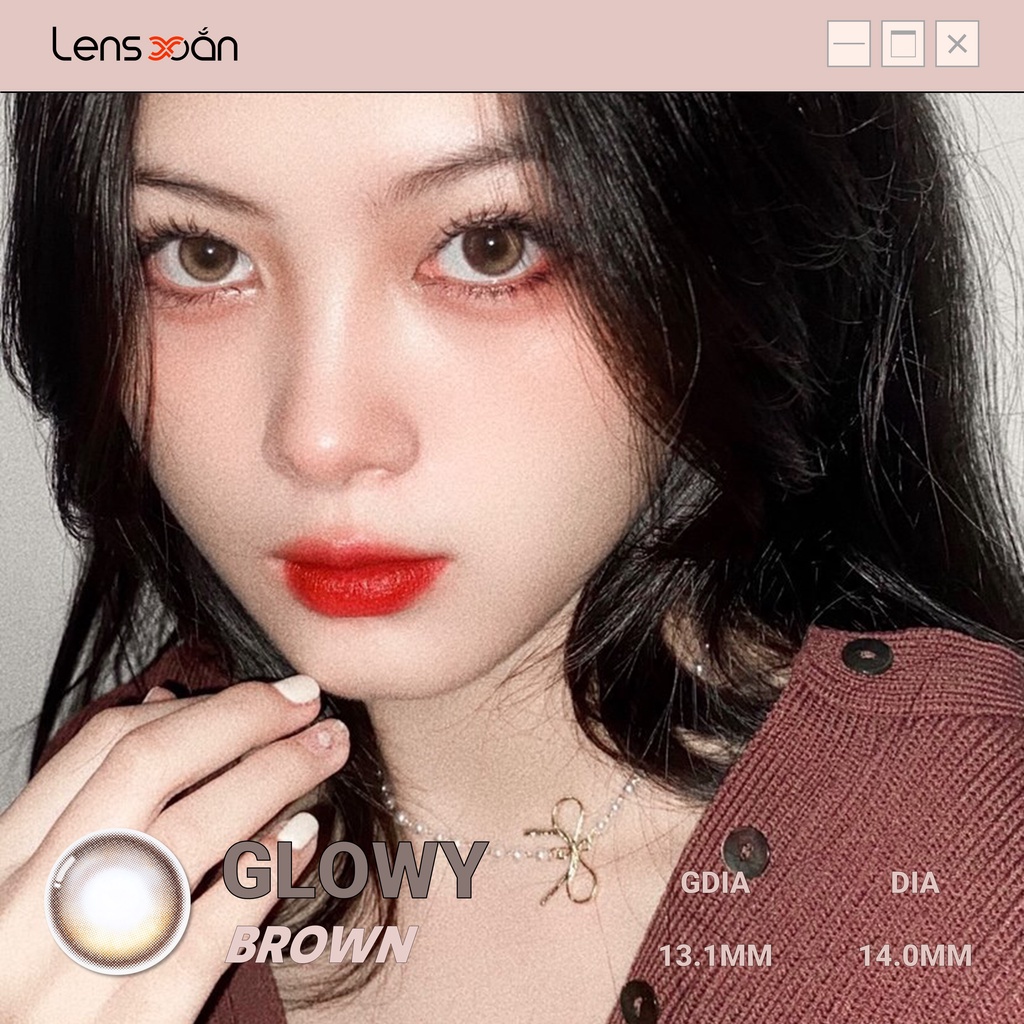 KÍNH ÁP TRÒNG EYELIGHTER GLOWY BROWN của OLENS: LENS NÂU PHỦ BÓNG MIX 3 DẢI MÀU TỰ NHIÊN| LENS XOẮN