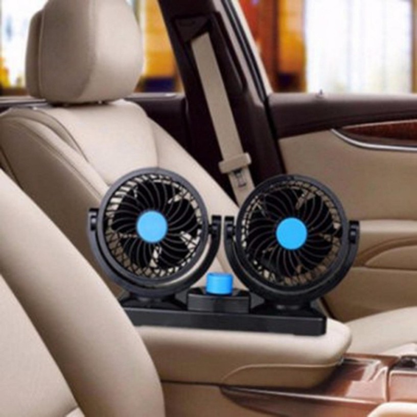 [Hàng Nội Địa] Quạt đôi oto mini thông minh xoay 360 độ, quạt cho xe hơi xoay 360 độ - Bảo Hành 12 tháng