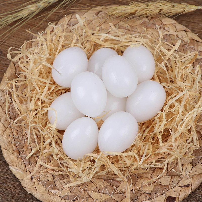 Bộ 10 quả trứng chim bồ câu ỉa bằng nhựa màu trắng trơn