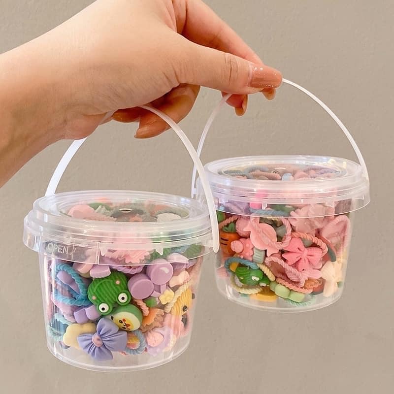 HỘP CHUN CỘT TÓC 50 CHI TIẾT XINH XẮN CHO BÉ YÊU