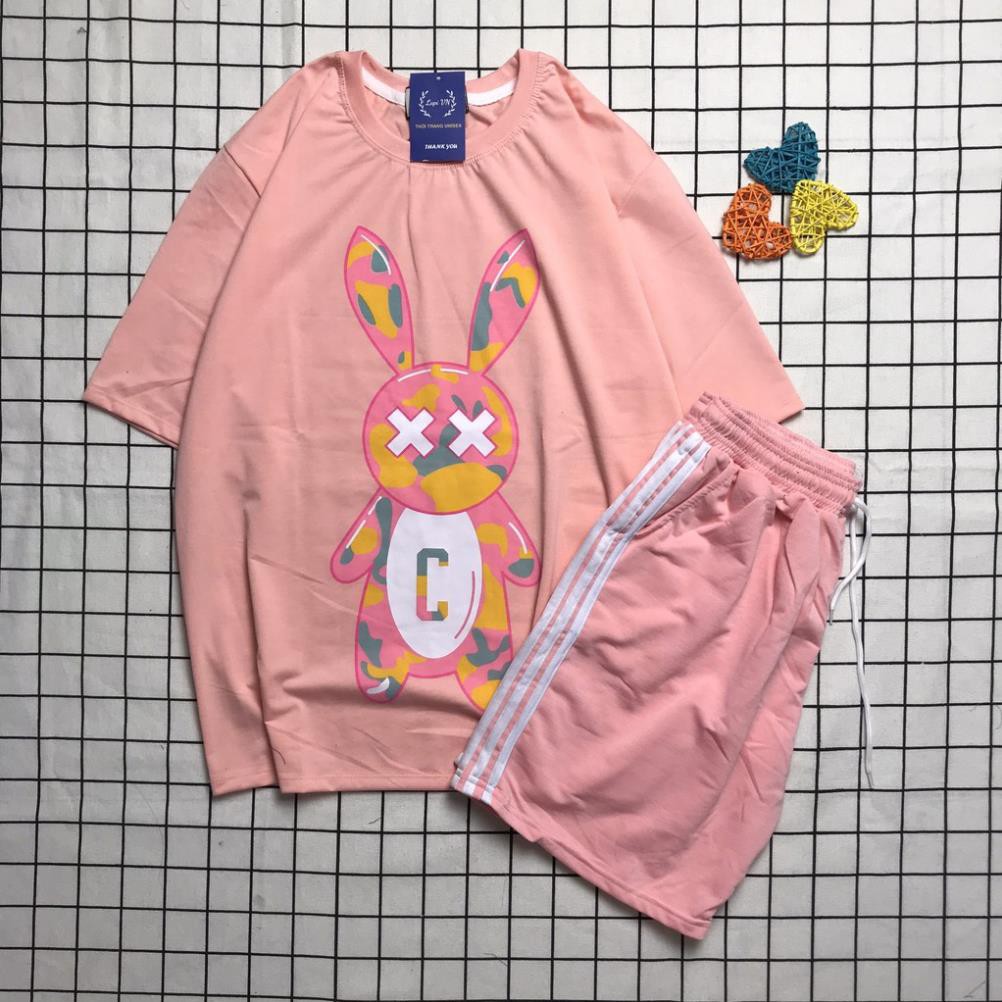 Đồ Bộ Thể Thao Nam Nữ Mặc Nhà Bad Rabit Phong Cách Ulzzang- Lapi Vn. Set 3 Sọc Unisex, Freesize Chất Cotton Không Phai !