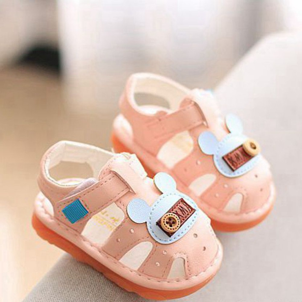 Baby Girl Shoes with Sound Kids Soft Rubber Band Cute Sandals