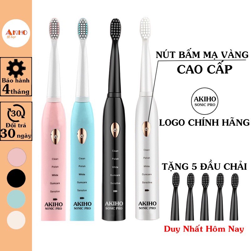 Bàn Chải Điện Đánh Răng Tự Động 5 Chế Độ, Đánh Răng, Đánh Bóng, Làm Trắng Và Chăm Sóc Răng Toàn Diện Bảo