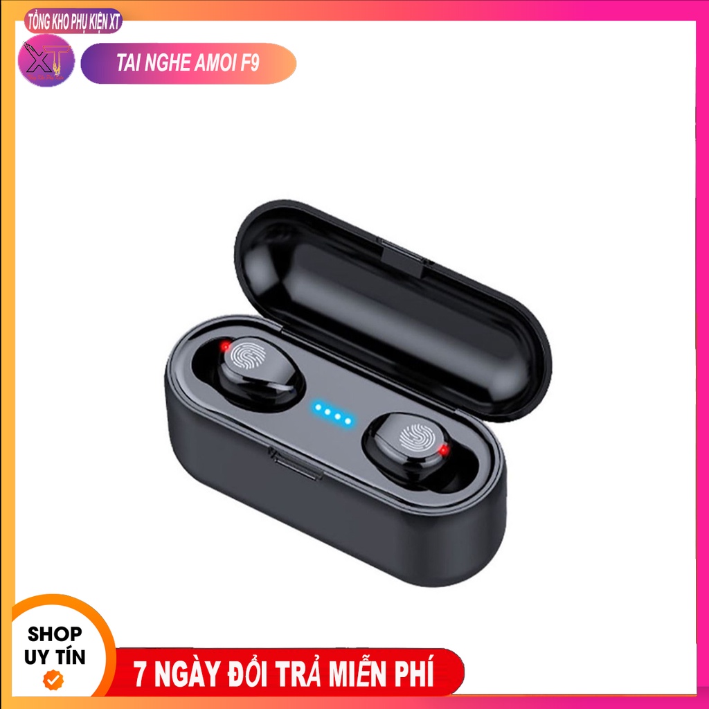 Tai Nghe Bluetooth F9 Pin Trâu Kiêm Sạc Dự Phòng 3500 mah, âm bass cực mạnh, thiết kế độc đáo, đèn led hiển thị