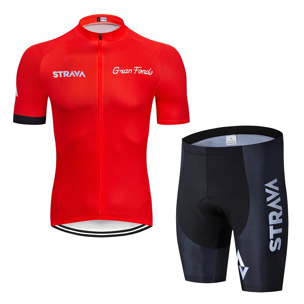 STRAVA Red Bike Clothes Dry Fast Breathable Cycling Jersey MTB Road Bike Clothing Only Shirt Or Short quần áo đi xe đạp
