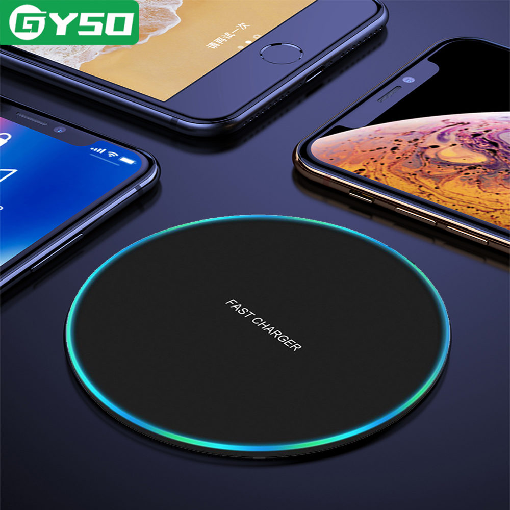 GYSO 15W Fast Wireless Charger For Samsung Galaxy S10 S9/S9+ S8 Note 9 USB Qi Charging Pad for iPhone 11 Pro XS Max XR X 8 Plus