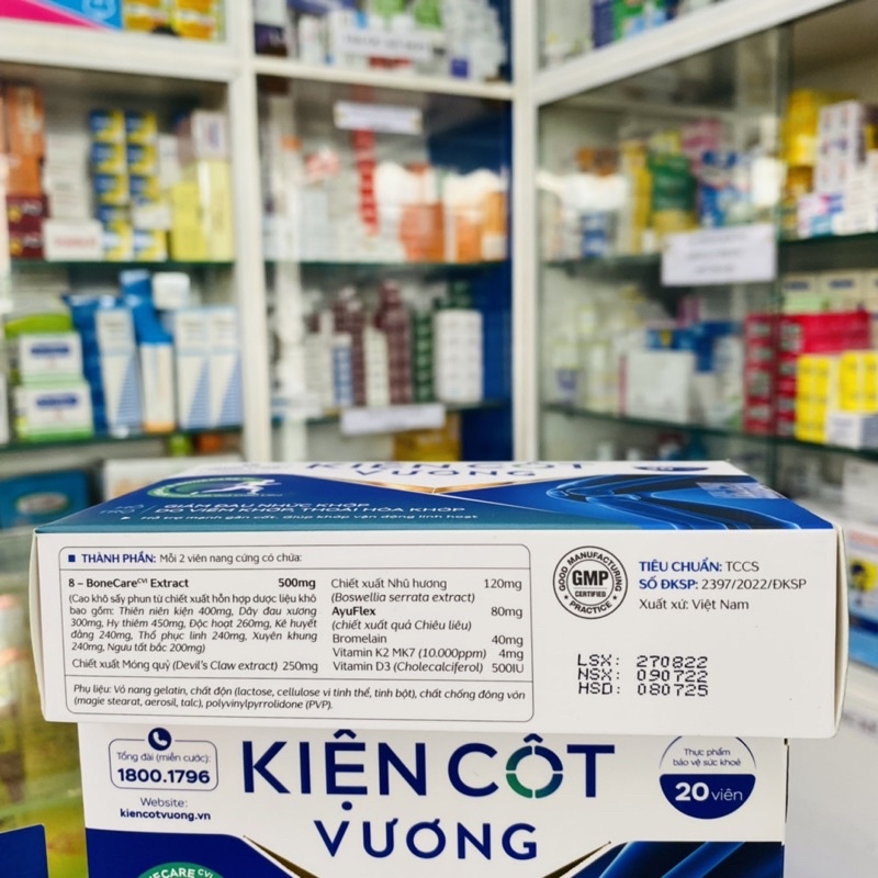 ✅ [Chính Hãng] Viên uống Xương Khớp - Kiện cốt vương, hỗ trợ giảm đau khớp, viêm khớp,tái tạo sụn, mạnh gân cốt. 20 viên
