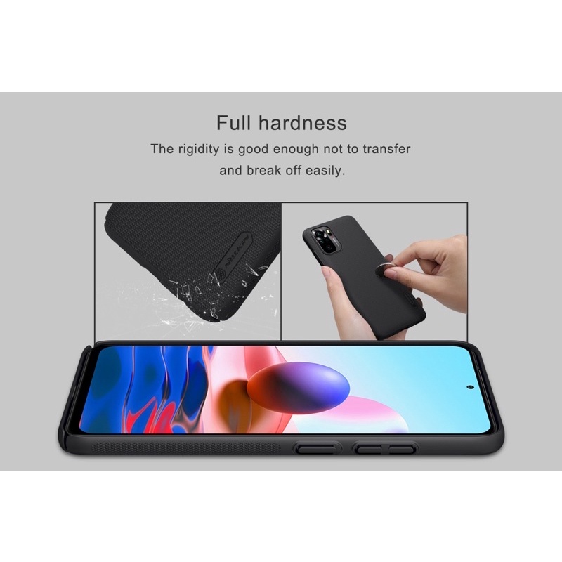 Ốp lưng Nillkin cho Xiaomi Redmi note 10, 10S, Note 10 Pro nhựa cứng PC chống Vân tay tặng giá đỡ