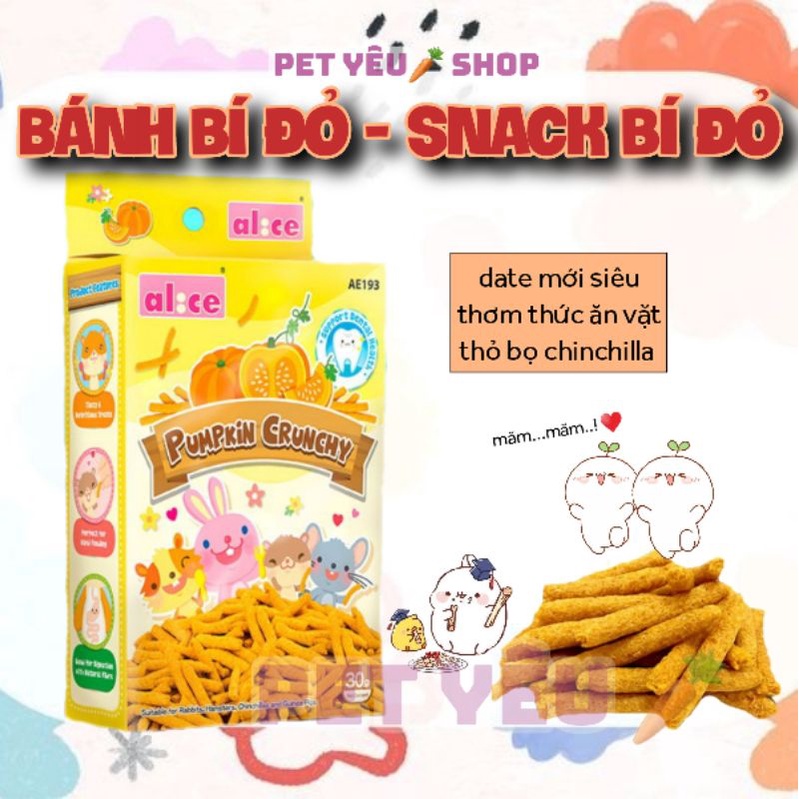 Bánh que vị bí đỏ Date mới  Freeshipthức ăn vặt thỏ bọ chinchilla