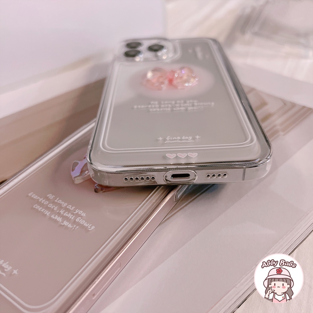 Ốp Điện Thoại TPU Mềm Trong Suốt Chống Sốc In Chữ Thắt Nơ Cho IP 13 12 11 Pro Max X XS XR 8 7 Plus