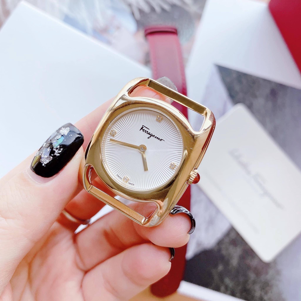 Đồng Hồ Nữ Salvatore Ferragamo SFEL00419 dây da đỏ viền vàng