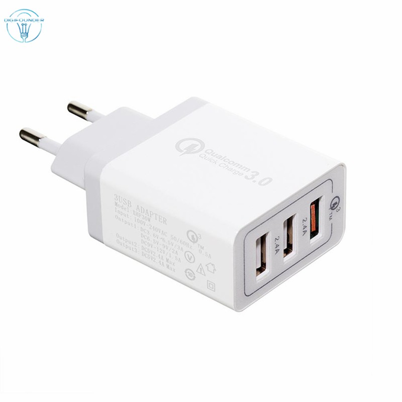 DG Universal 3 Port USB Wall Charger Fast Quick Charge QC3.0 USB Hub Charger Adapter EU US Plug