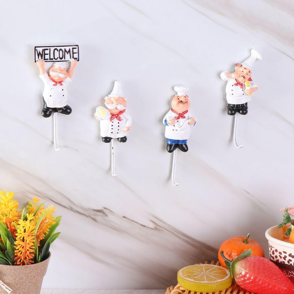 LAKAMIER Móc Inox Treo Áo Khoác Hình Đầu Bếp Không Để Lại Dấu Vết