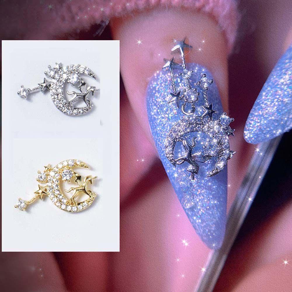 Phụ Kiện Đá Zircon Lấp Lánh Trang Trí Móng Tay Phong Cách Nhật Bản Sang Trọng