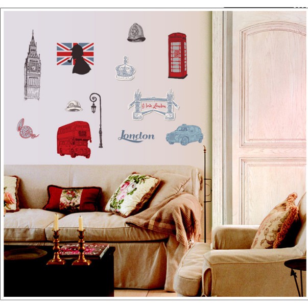 Decal trang trí tường - Khám Phá I LOVE LONDON