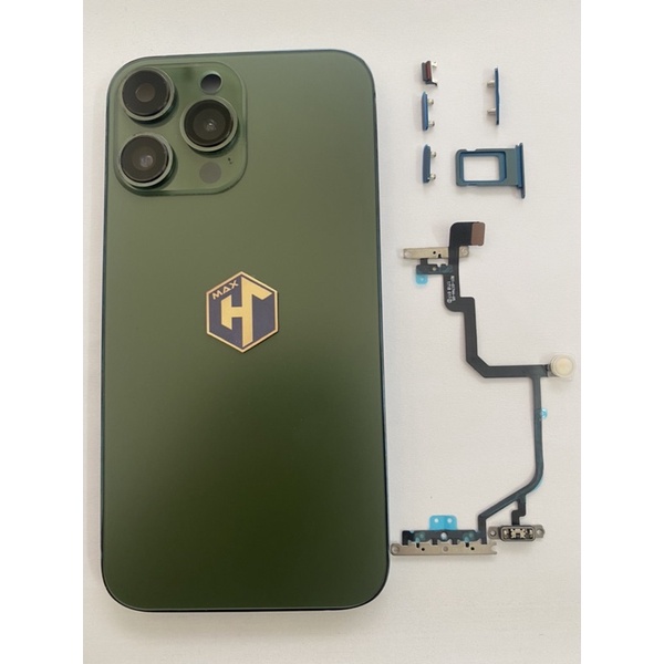 Vỏ độ i.phone Xr lên 13Pro Xanh bộ đội tặng full bộ led + phím khay sim