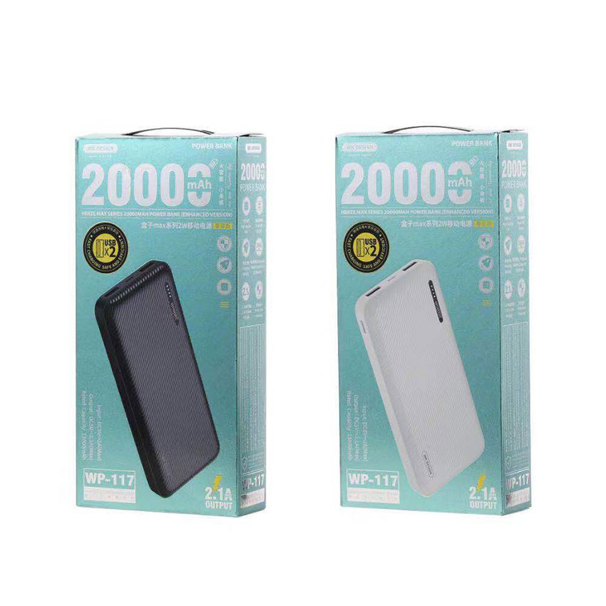 [ Giá Hủy Diệt ] Sạc Dự Phòng WP117 Dung Lượng 20000mAh Bảo Hành 6 Tháng