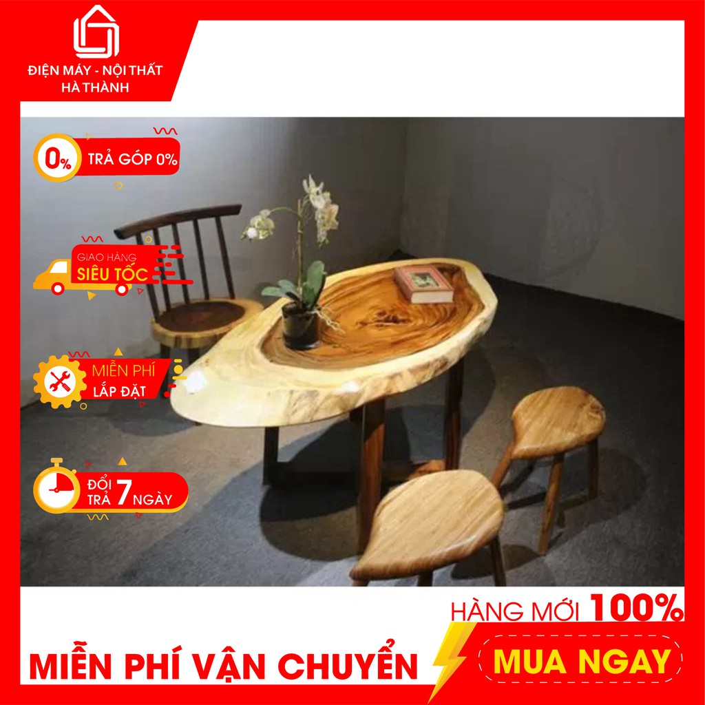 Mặt gỗ me tây 45cm đến 60cm, dày 4-5cm - Sơn Pu đẹp, mịn