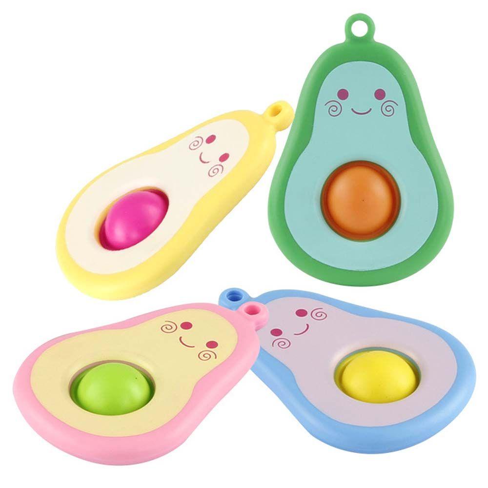 YIYU Đồ chơi bóp bong bóng silicone chống căng thẳng họa tiết quả bơ đơn giản có dây đeo