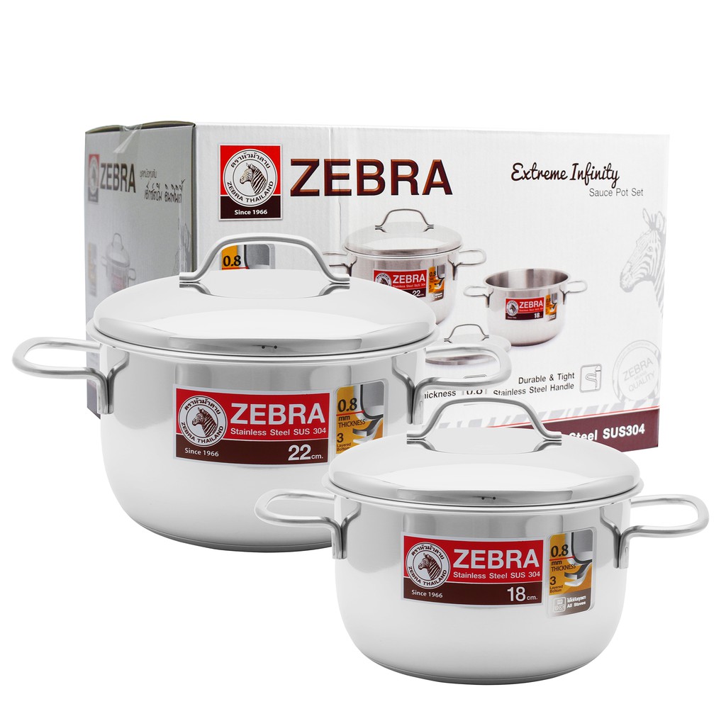 Bộ nồi ZEBRA Thailand Cao cấp inox 3 đáy (4 món) Extreme Infinity -180820