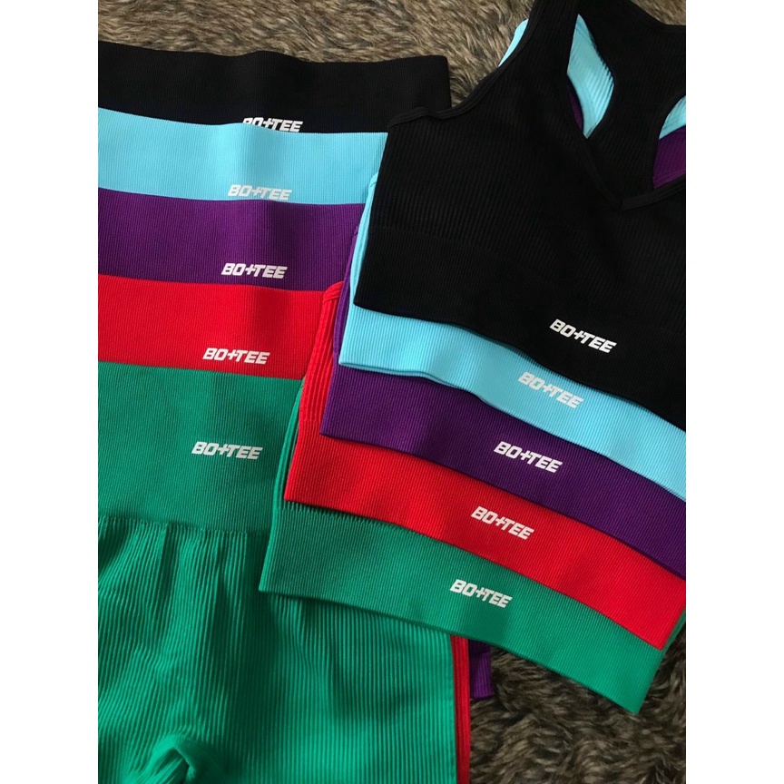 Set bộ đùi thể thao tập gym yoga nữ dệt kim cao cấp áo bra kèm mút quần đùi cạp cao Bin Sport BN085