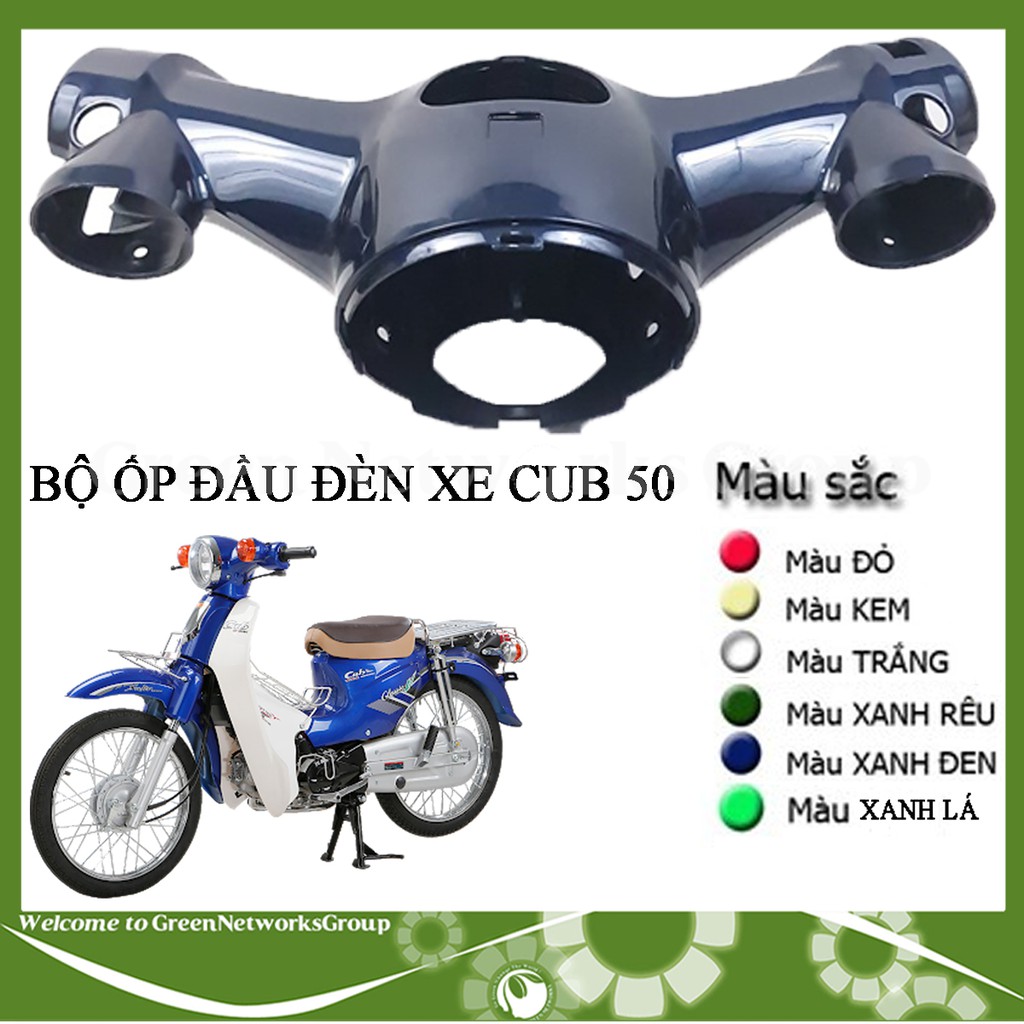 Bộ ốp đầu trên - dưới xe Cub đời mới đủ màu Greennetworks