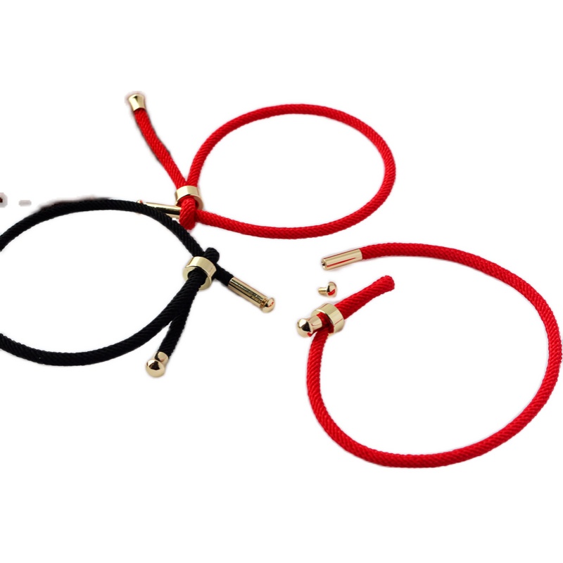 Vòng Tay Dây Thừng Cotton Bện Màu Đỏ Dễ Điều Chỉnh Thời Trang Unisex