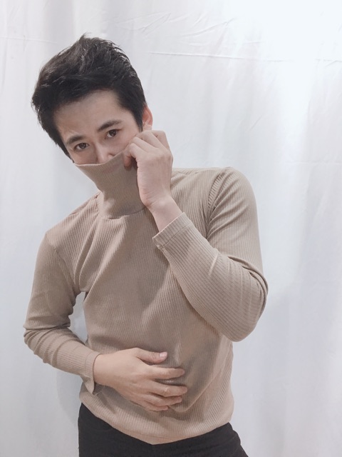 Áo thun gân cổ lọ | BigBuy360 - bigbuy360.vn