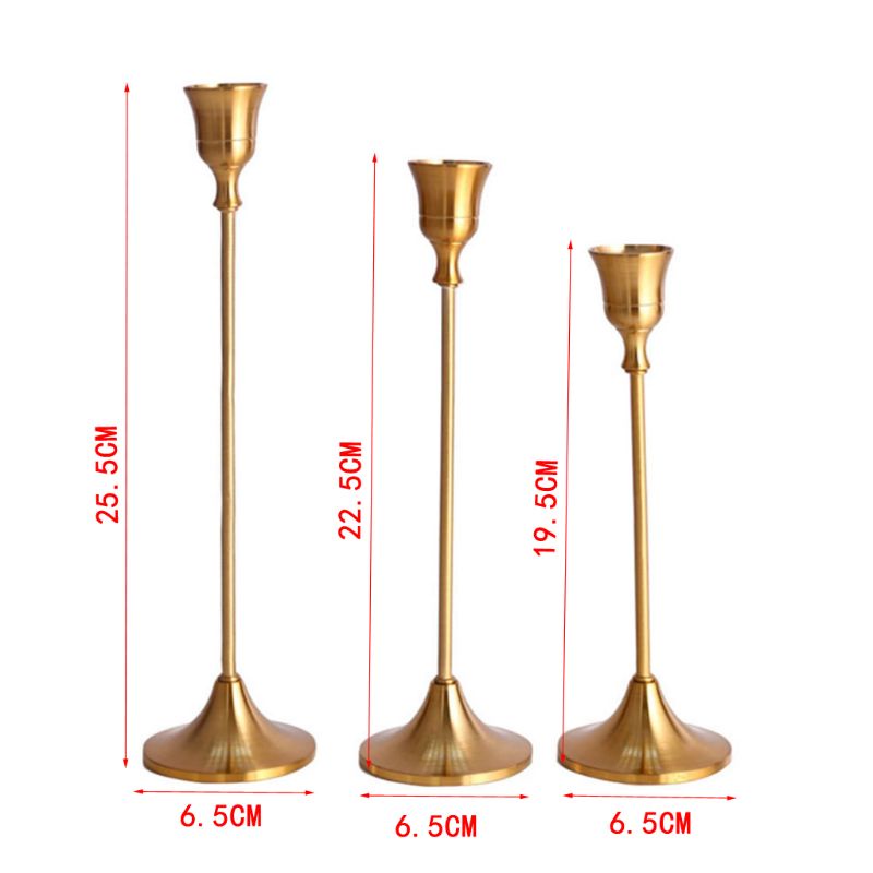 Giá Đỡ Đèn Cầy Bằng Kim Loại Màu Vàng Phong Cách Châu Âu Sang Trọng Trang