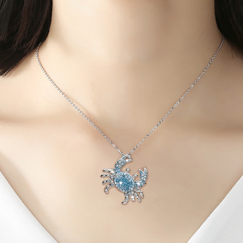 Dây Chuyền Hợp Kim Mặt Hình Con Cua Đính Đá Lấp Lánh