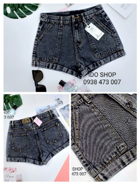 Quần short jeans túi xéo ( ảnh thật)