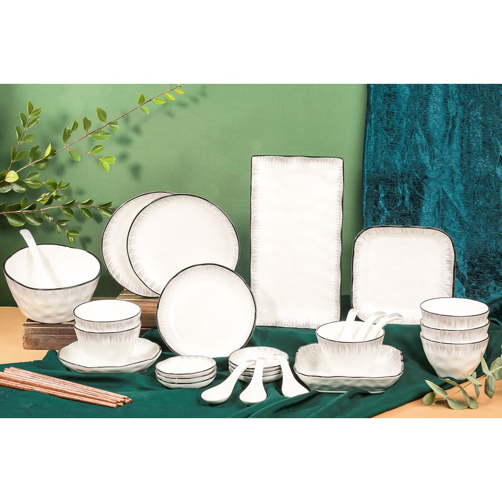 Bộ bát sứ cánh sen 33 chi tiết 🌸HÀNG CHÍNH HÃNG 🌸 BCS-33